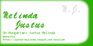 melinda justus business card